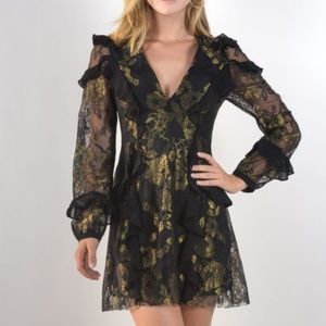 FFL BUMBLE LONG SLEEVE RUFFLE DRESS